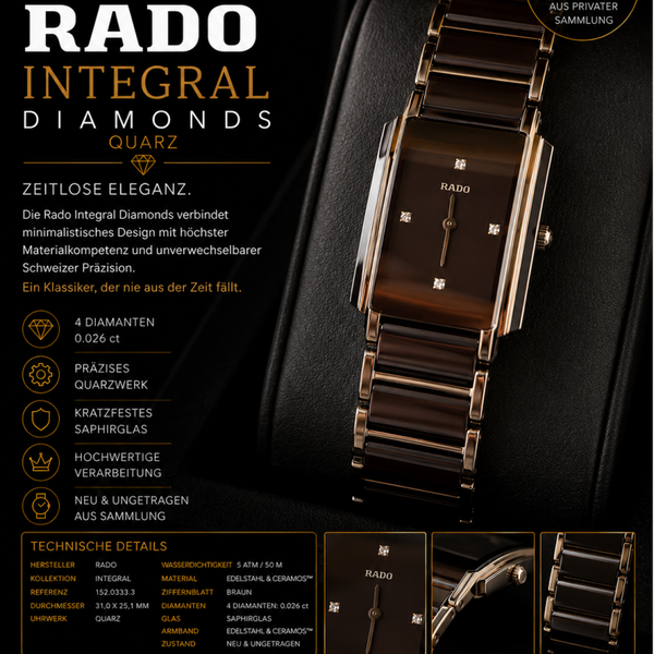 Rado Integral Diamonds Quarz 22.7 mm