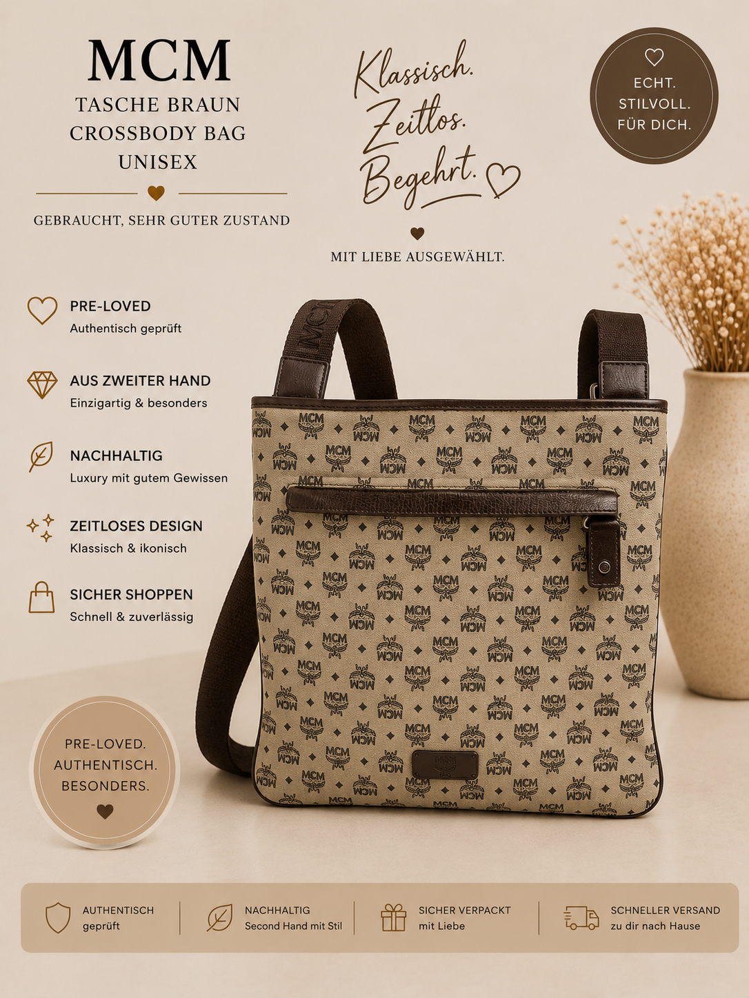 MCM Tasche Braun Crossbody Bag