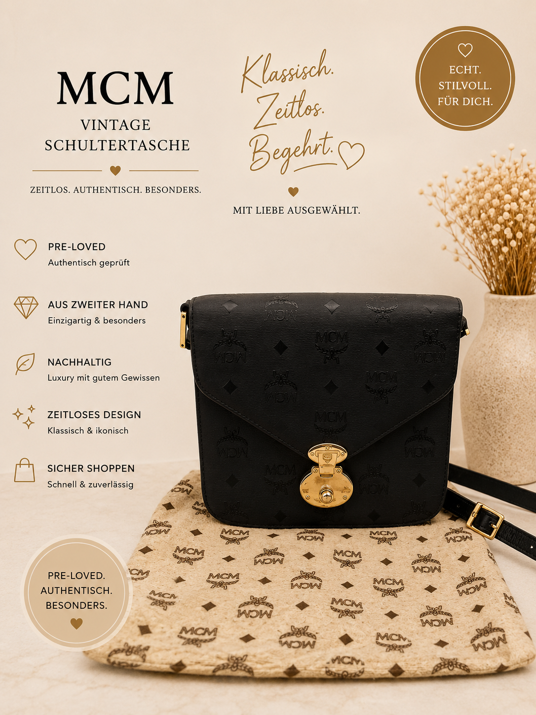 MCM Schultertasche Schwarz Crossbody Bag