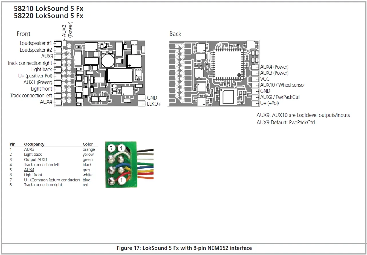 ESU 58210 LokSound 5 Fx - 8-pin NEM652