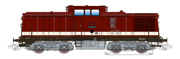 ESU 31767 Diesellok, H0, V100 DR, 112 268 DR, altrot, Ep IV, Vorbildzustand um 1989, LokSound, Rauch, Kupplung DC/AC