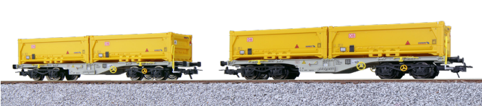 ESU 36600 Containertragwagen, H0, Sgmmns, 37 80 4505 307-1 + 37 80 4505 448-3, D-AAEC Ep. VI, Mulde 272901+273110 + Mulde 272915+273238, DC