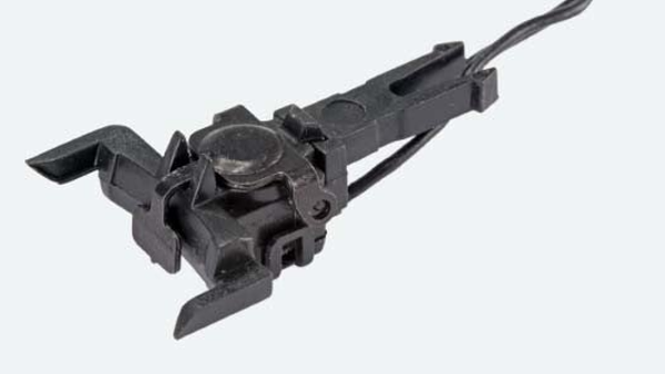 ESU 41002 Automatische, elektromagnetische Digitalkupplung, verstellbar, mit zwei Einzelkabeln AWG36 schwarz 55mm, 2 Stück