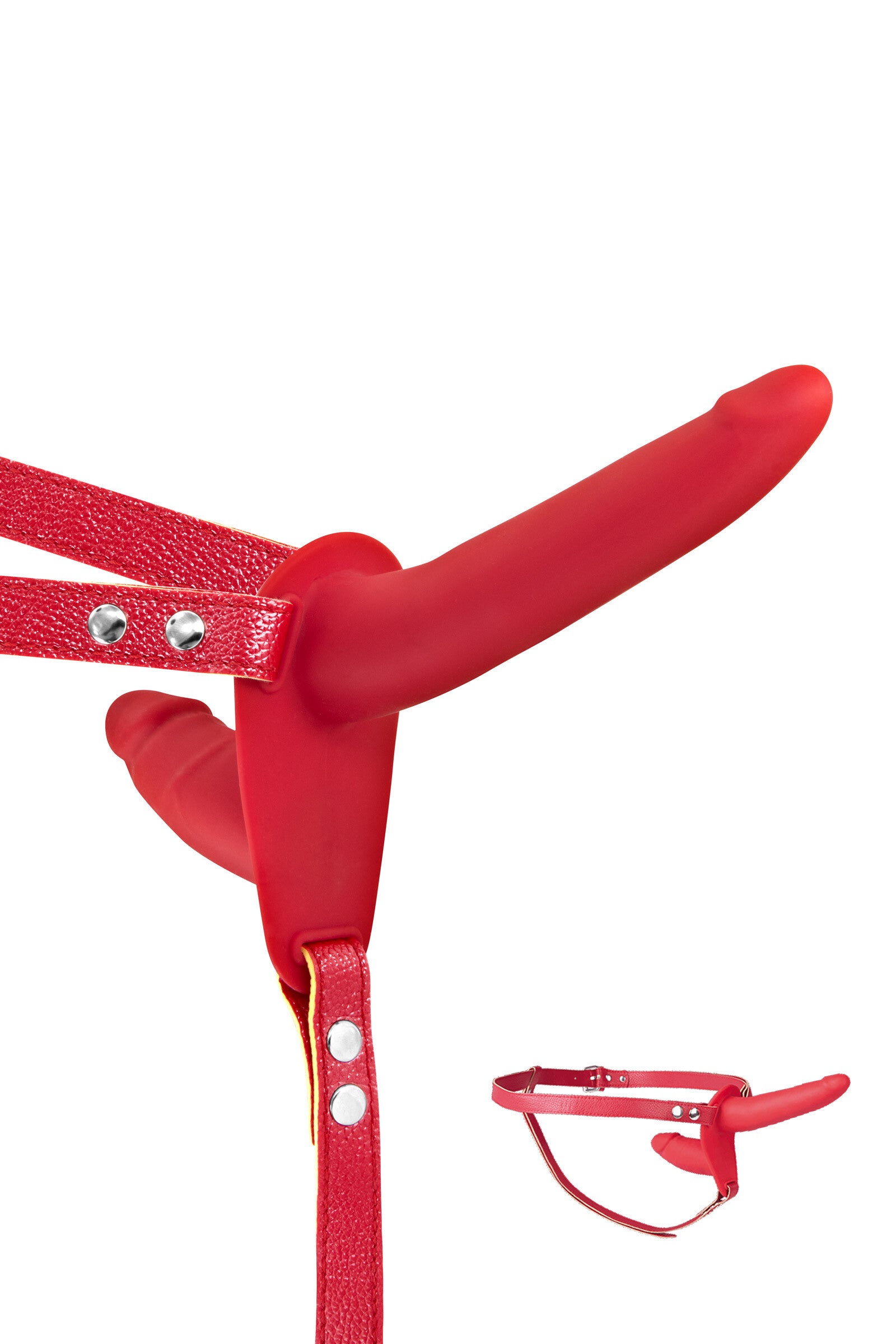GODE CEINTURE DOUBLE STRAP-ON ROUGE