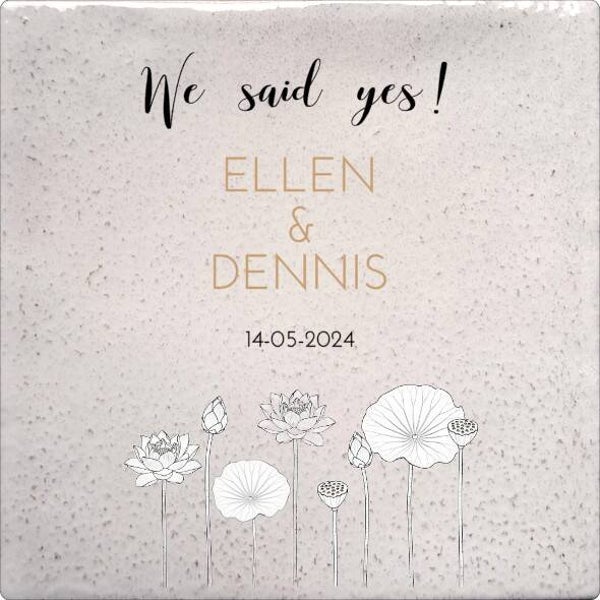 Tegeltje "Bruiloft Lotus"