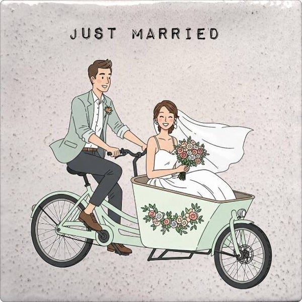 Tegeltje "Just married"