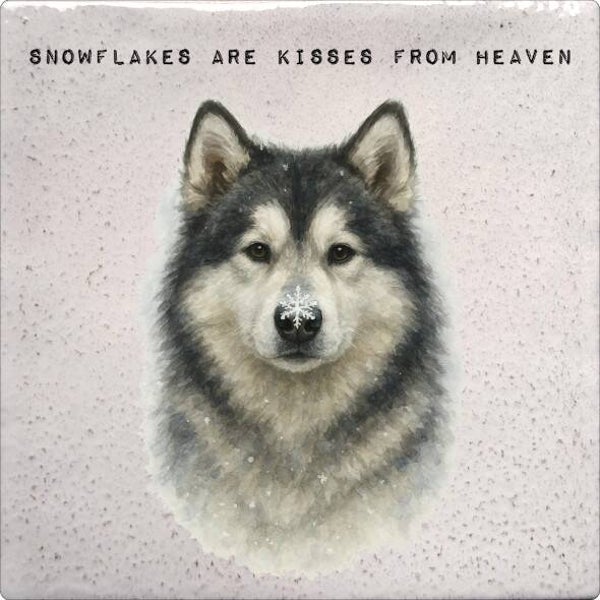 Tegeltje "Snowflakes are kisses from heaven"