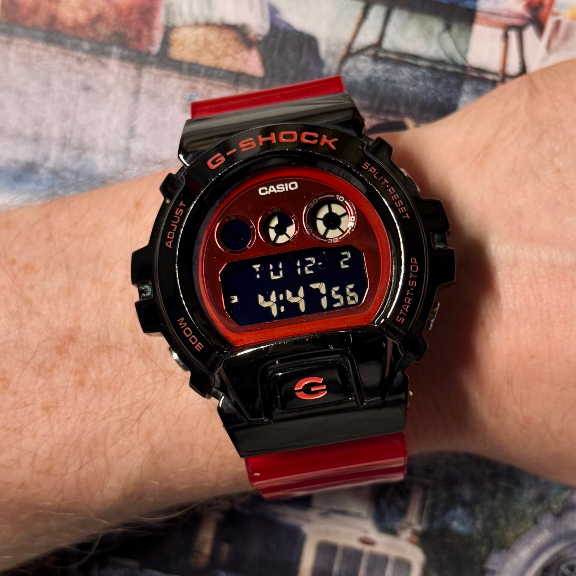 Casio G-Shock GM-6900B-4JF | Japan Import | Black Stainless Steel | Red Skeleton | Pre-owned