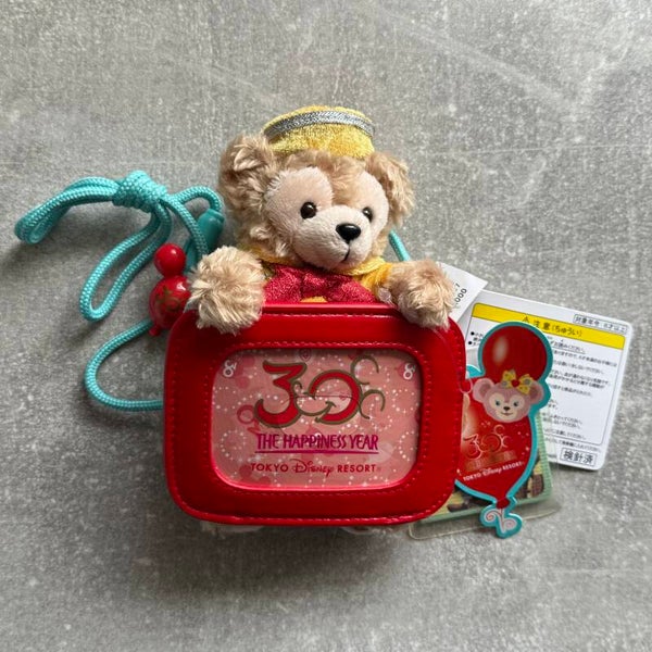 Duffy the Disney Bear Photo Holder Plush Strap | Tokyo Disney Resort 30th Anniversary “The Happiness Year” | Japan Import