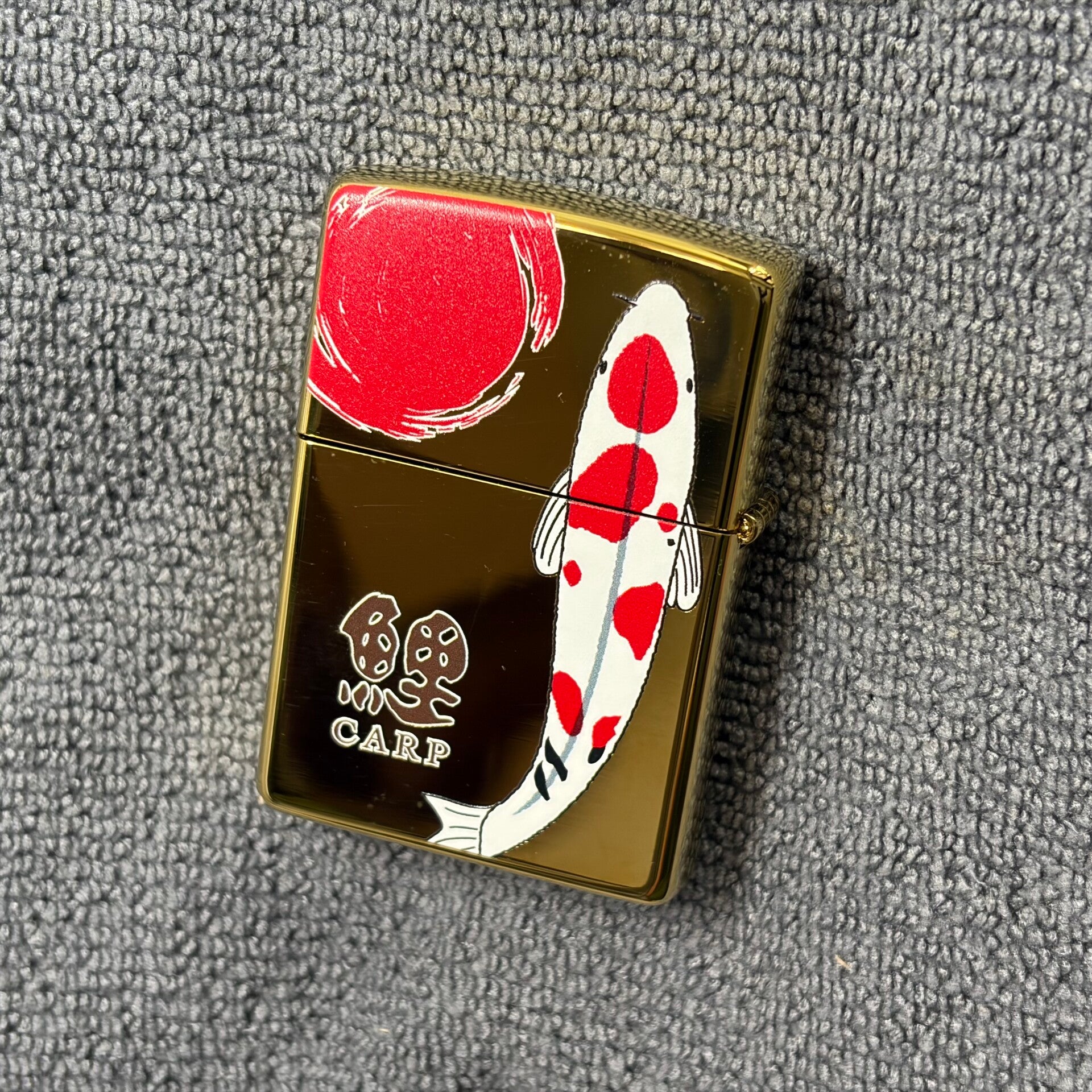 Zippo Traditional Japanese Koi Carp | Gold Ti-Coating Finish | Japan Import