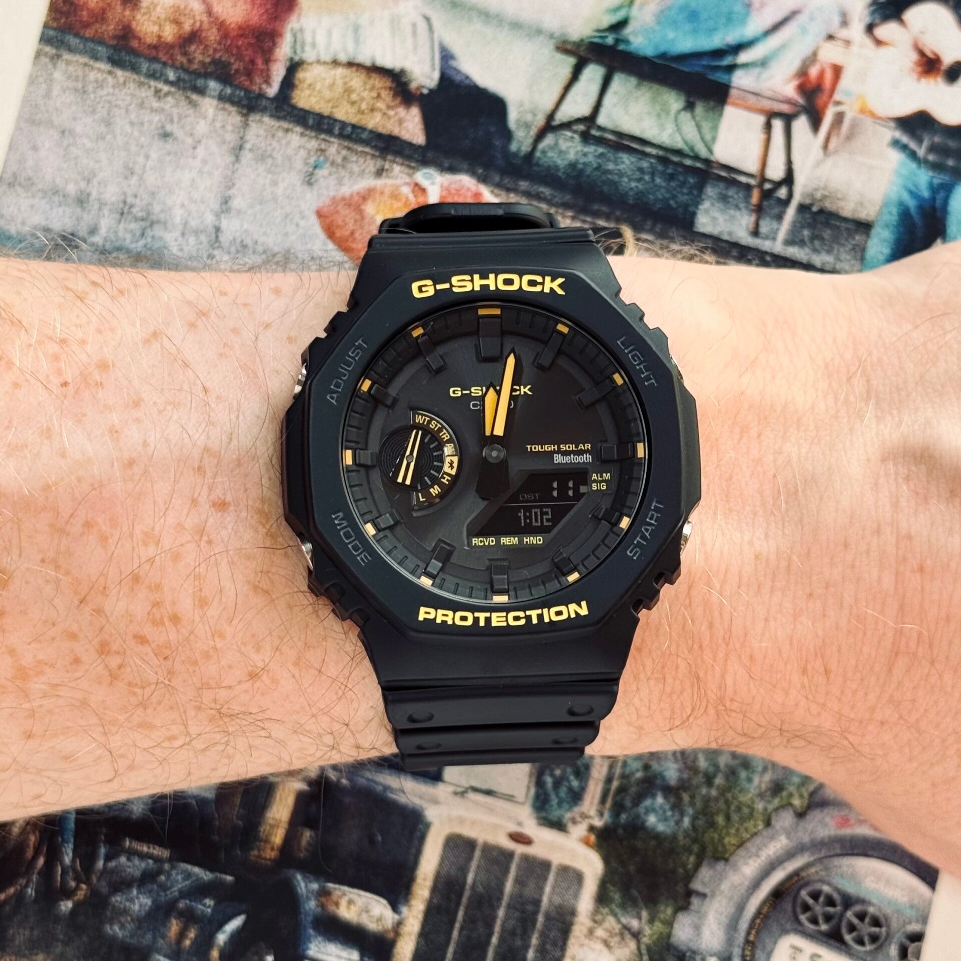 Casio G-Shock GA-B2100CY-1A "Caution Yellow" collection | Tough Solar | Bluetooth | Genuine Casioak | Pre-owned