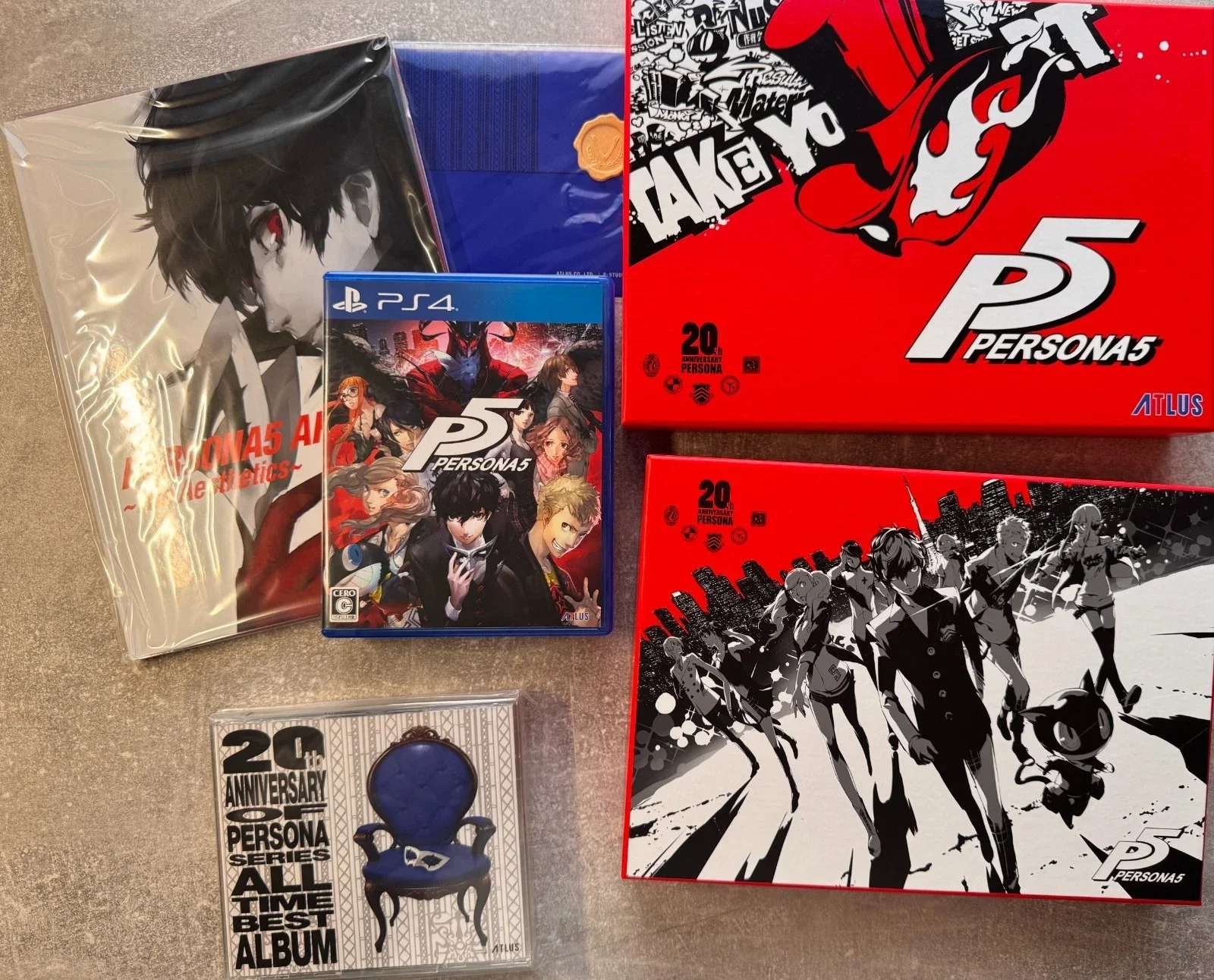 Persona 5 | 20th Anniversary Limited Edition | PS4 | With OBI | Sealed 5CD Set & Art Book | Pre-owned