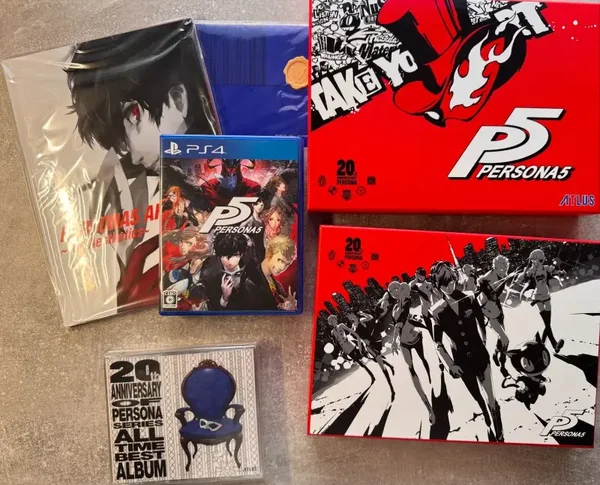 Persona 5 | 20th Anniversary Limited Edition | PS4 | With OBI | Sealed 5CD Set & Art Book | Pre-owned