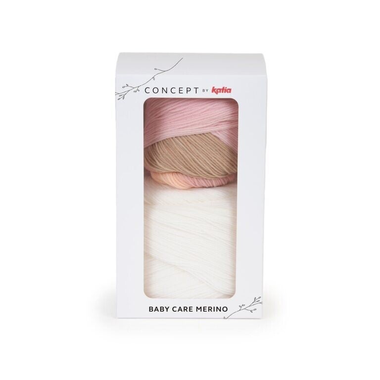 Katia baby care merino ecru kauwgomroze beige