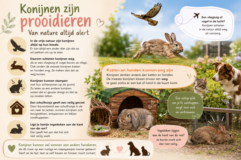 Konijnen zijn prooidieren