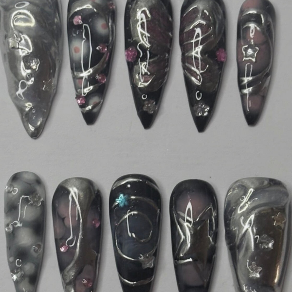 Chrome butterfly Press on nails