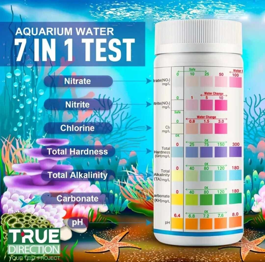 7 in 1 aquarium testkit voor zoet water 100 strips