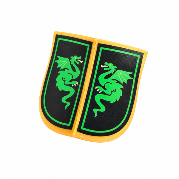 Dubbel schild met groene draken