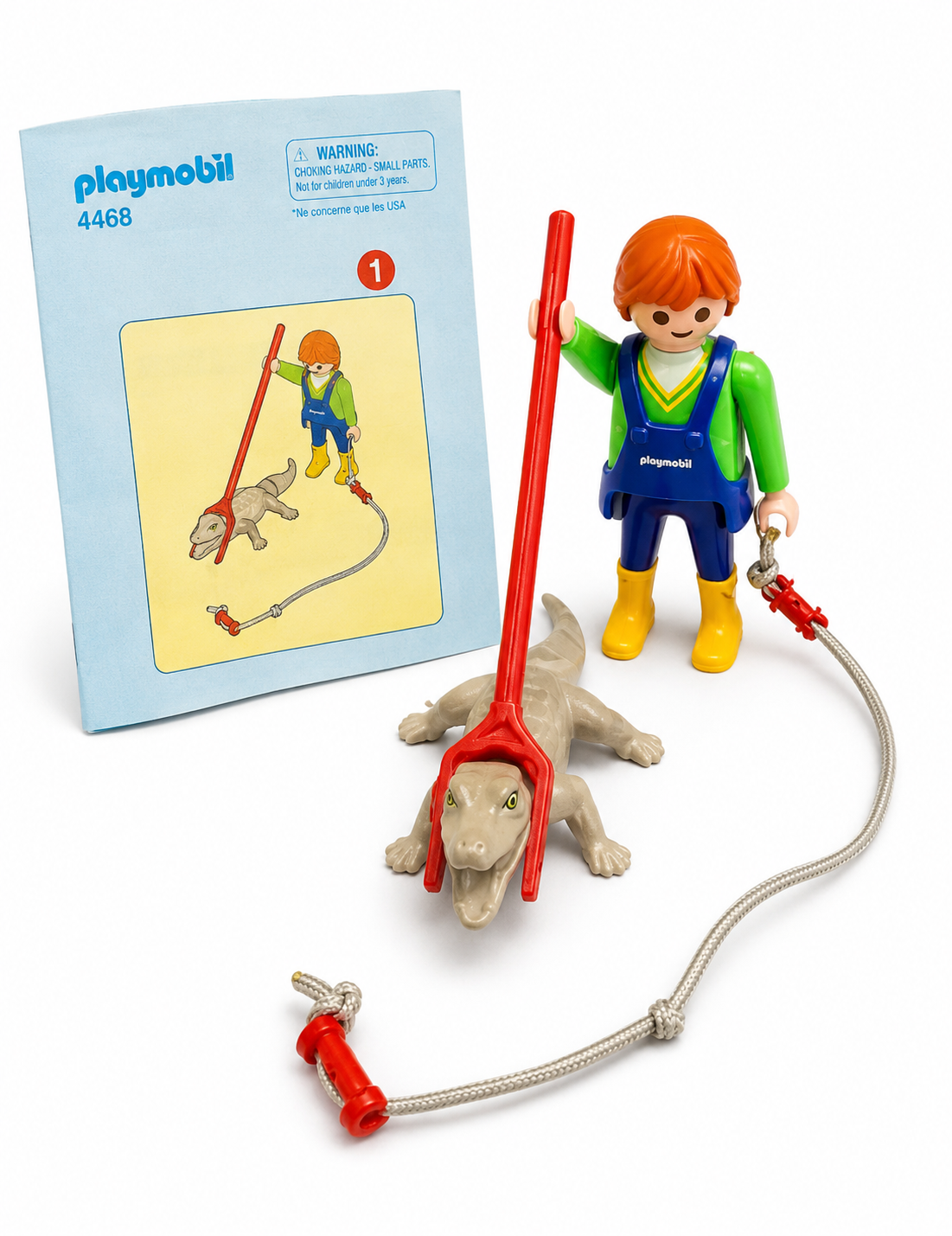 Playmobil dierenverzorger met krokodil en vangaccessoires