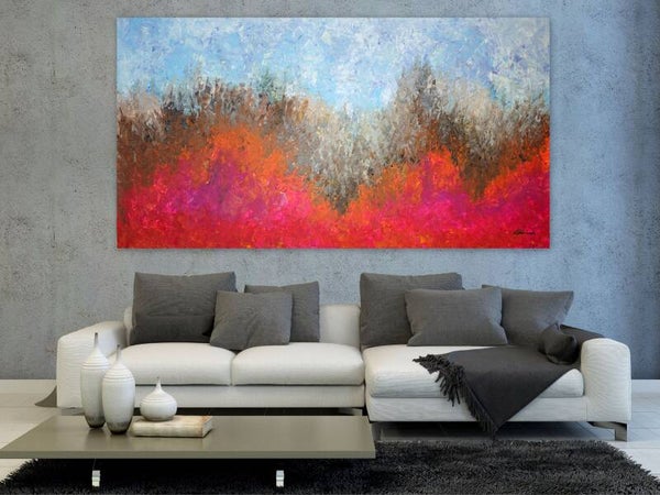 WEISE XXL Acryl BILD Abstrakt Gemälde Leinwand 80 x 160cm auf Keilrahmen Nr. 9/25