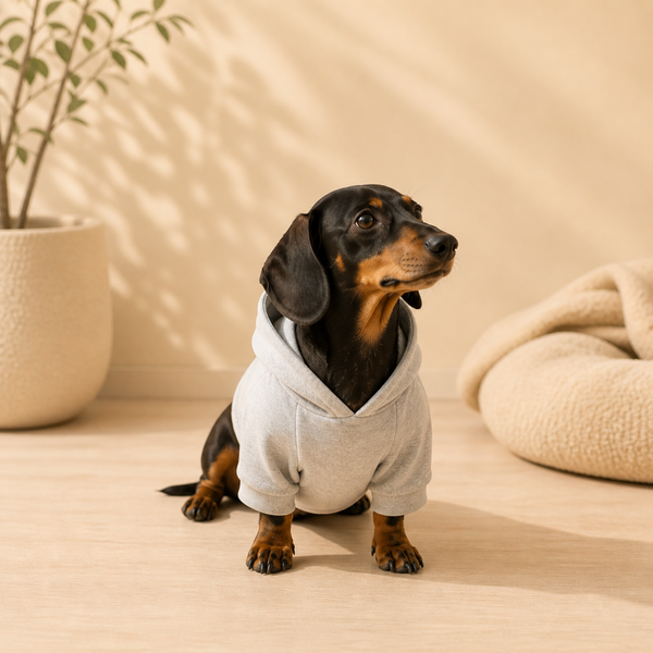 Bamboo Fabric Dog Hoodie -Light Heather Grey