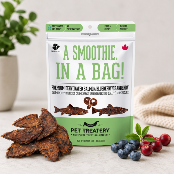 Dehydrated Salmon, Cranberry & Blueberry Pet Treats – 80 g