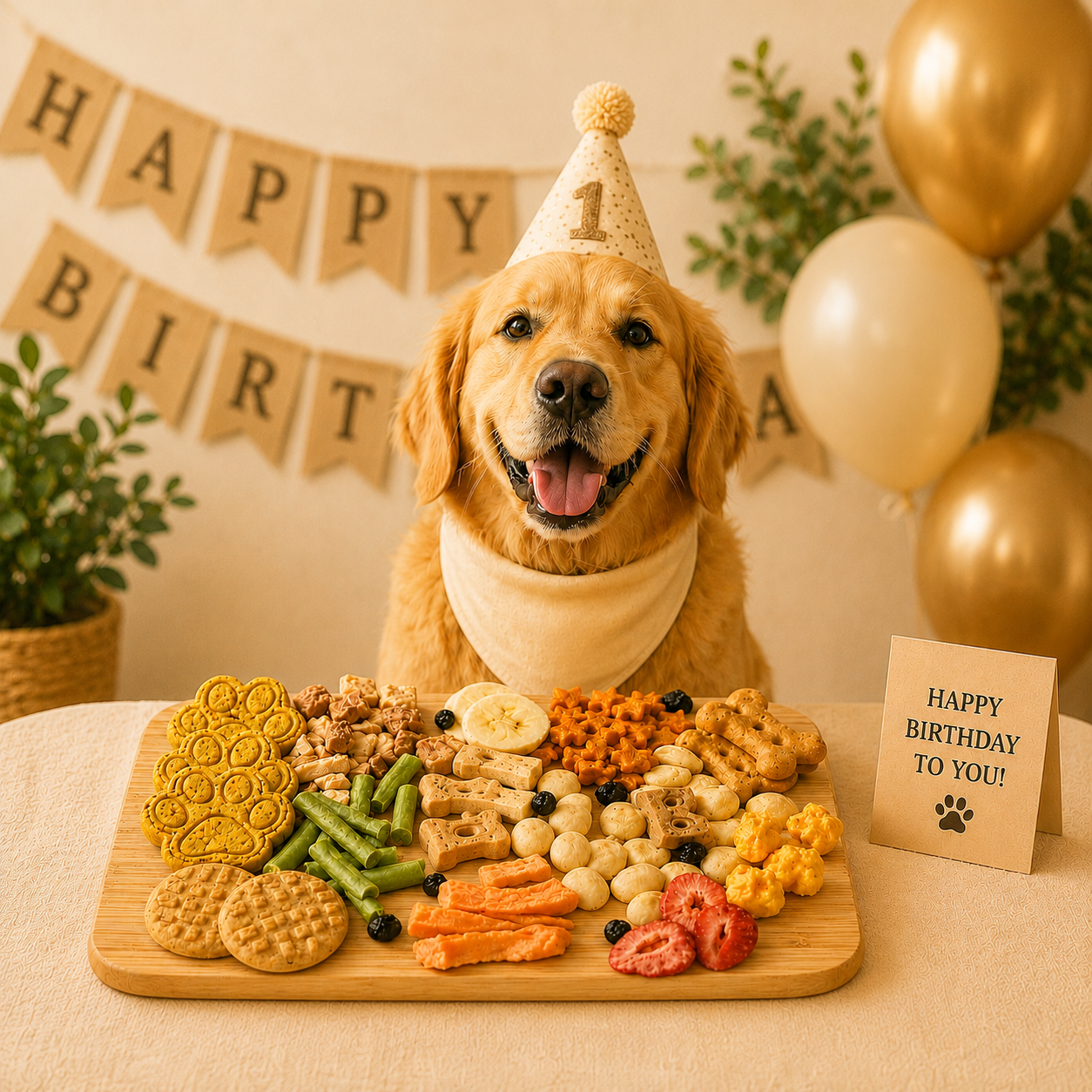 Chef's charcuterie treat platter for dogs