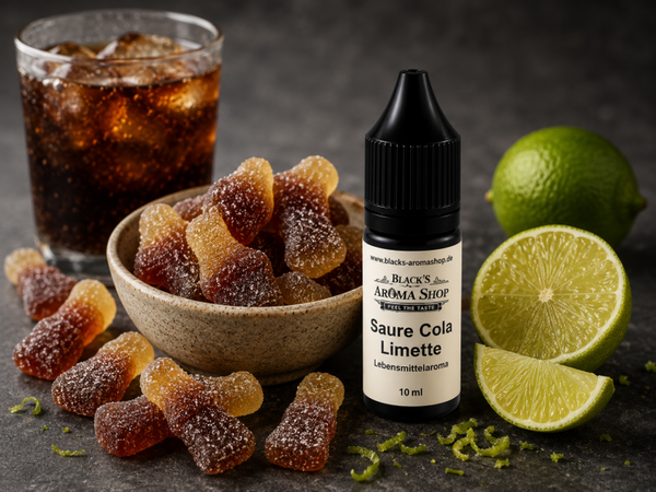 Saure Colaflaschen mit Limette - Lebensmittelaroma