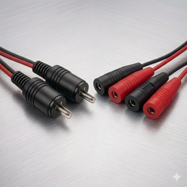 Adapter - 2 pin DIN til hun bananplugg
