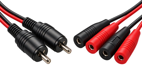 Adapter - 2 pin DIN til hun bananplugg