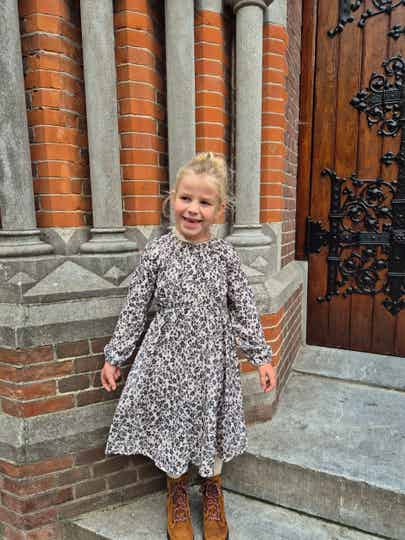 Liberty lange jurk zwart/wit