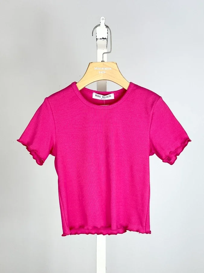 T-Shirt Rib Magenta Roze