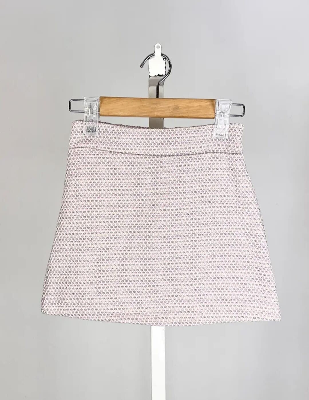 Tweed rokje roze