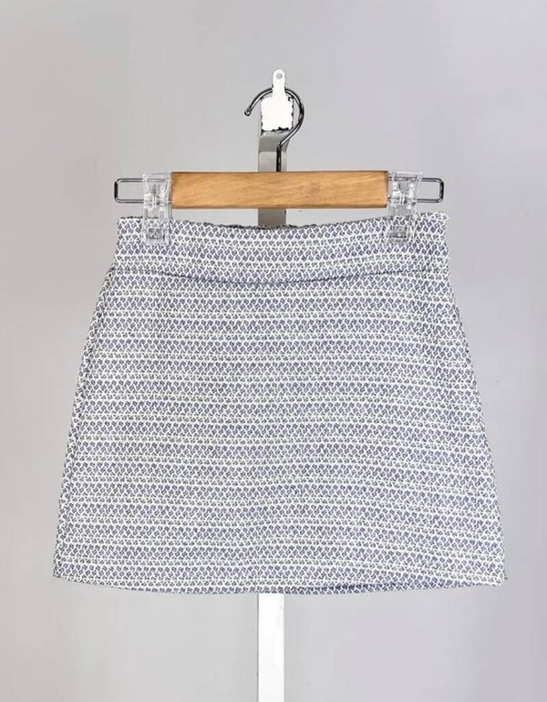 Tweed rokje lichtblauw