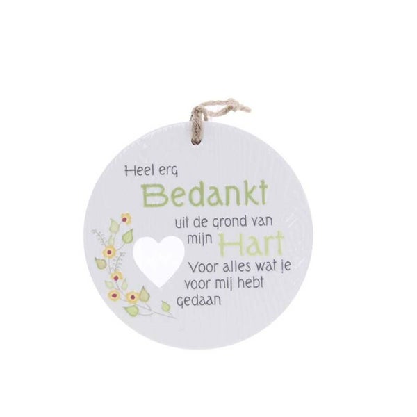 Keramieke hanger - Bedankt