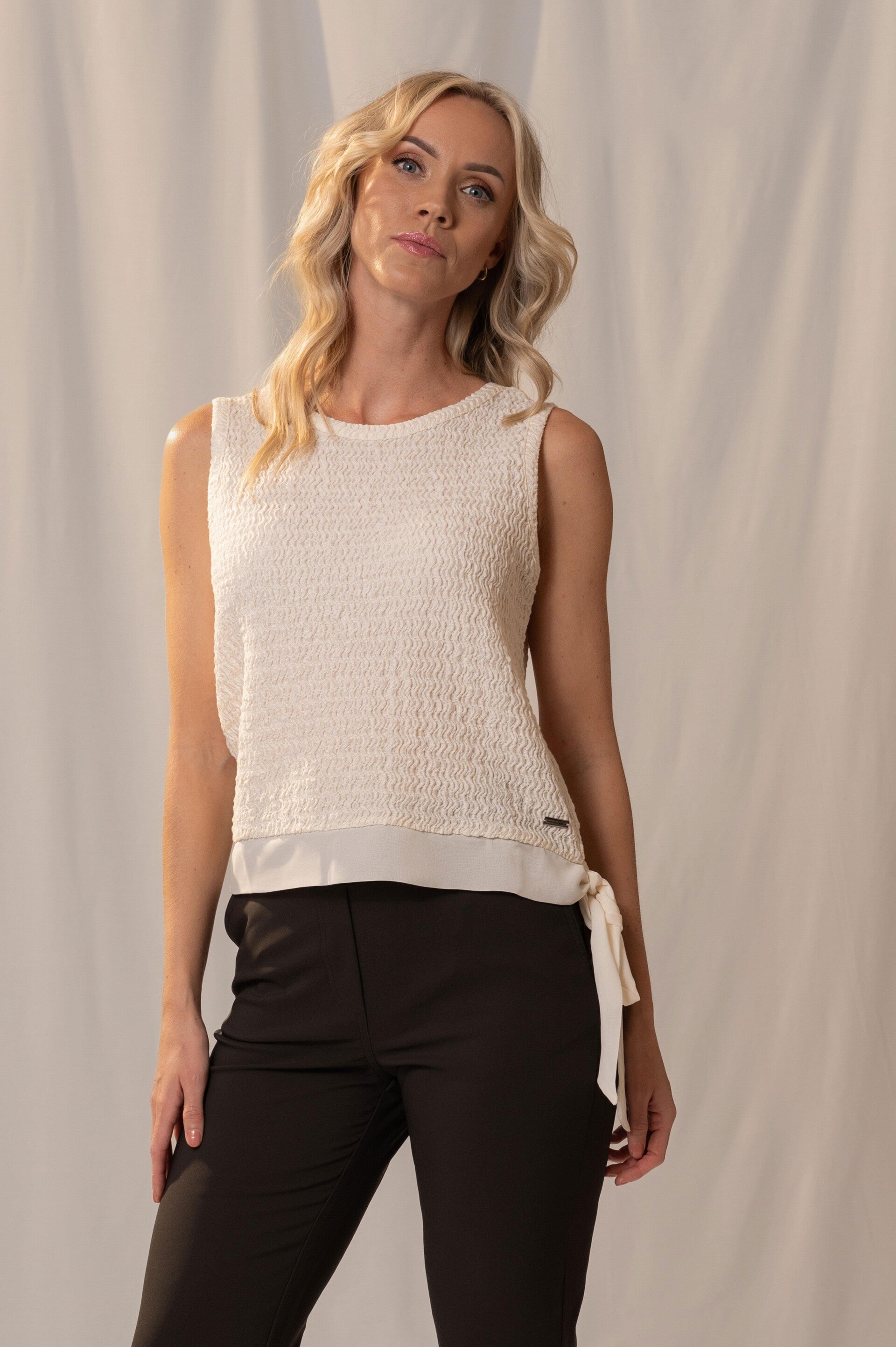 Hanna Top Mouwloos - Créme