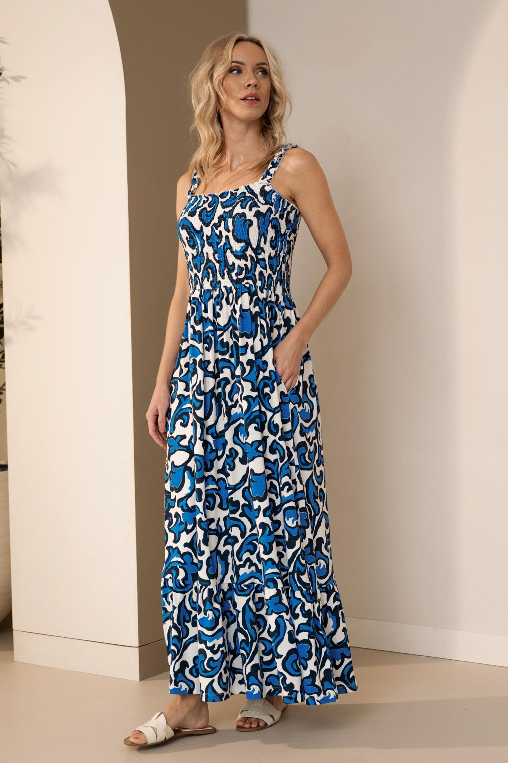 Linda Print Jurk Lang