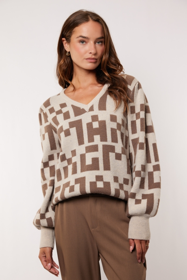 G-maxx - Mavina Knitting Sweater Grey Brown / Wood Ash