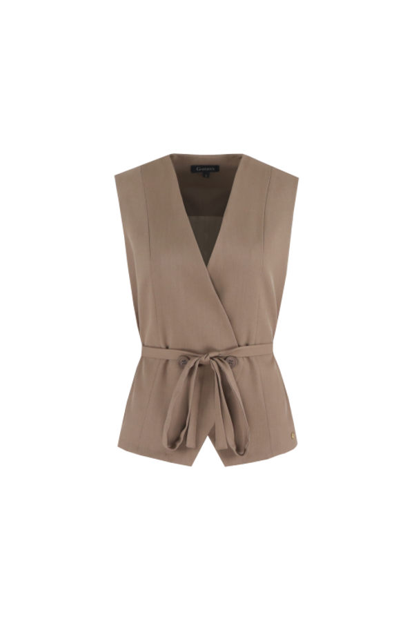 G-maxx - Killian Gilet Grey / Brown