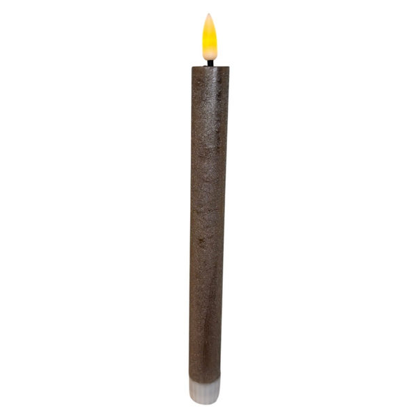 s/2 rechargeable dinner candle 2.2*22cm beige champagne