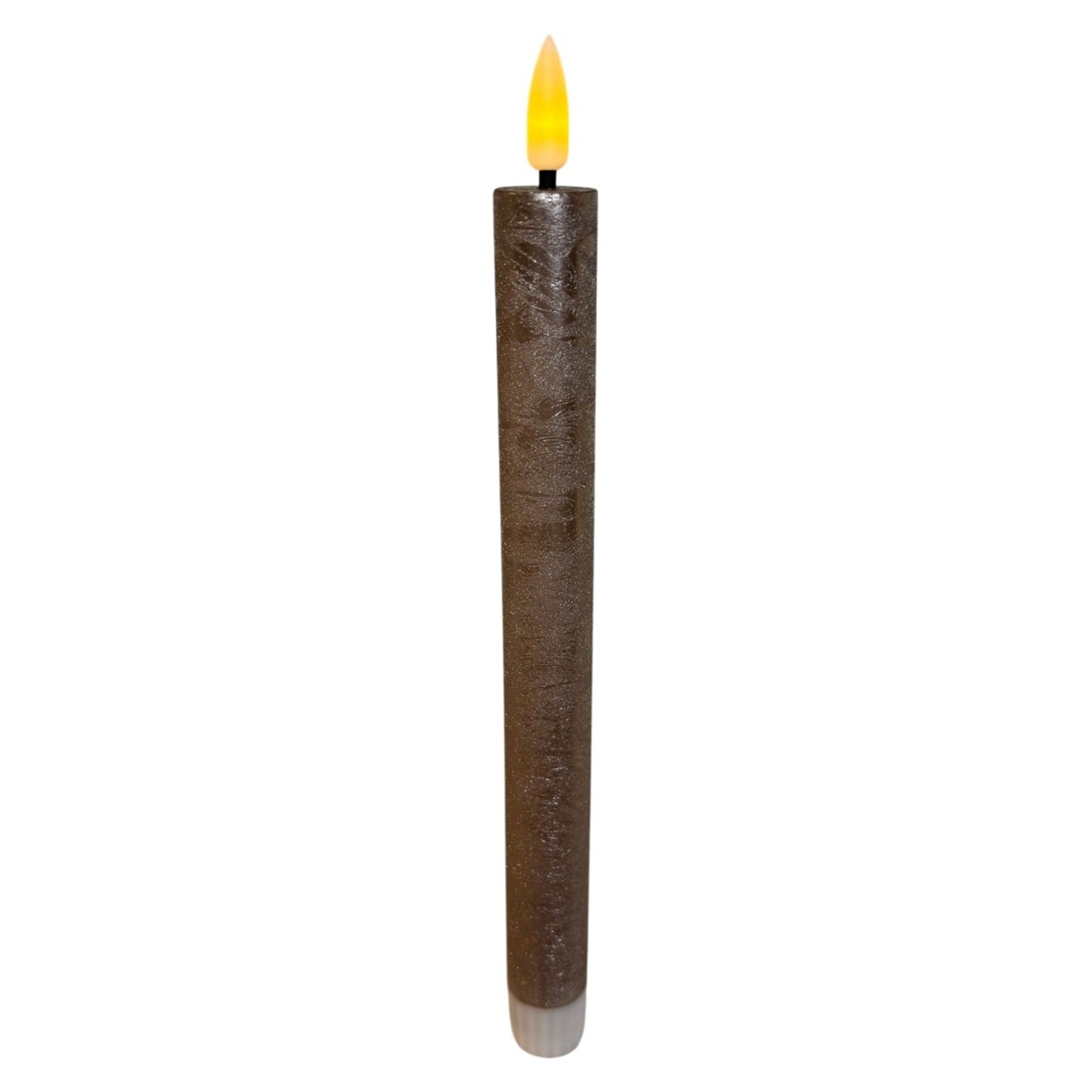 s/2 rechargeable dinner candle 2.2*22cm metallic sand