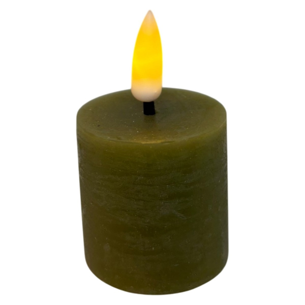 s/2 rechargeable t-light 3.8*4cm rustic olive green