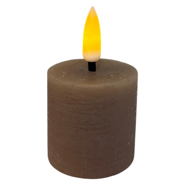 s/2 rechargeable t-light 3.8*4cm rustic grey