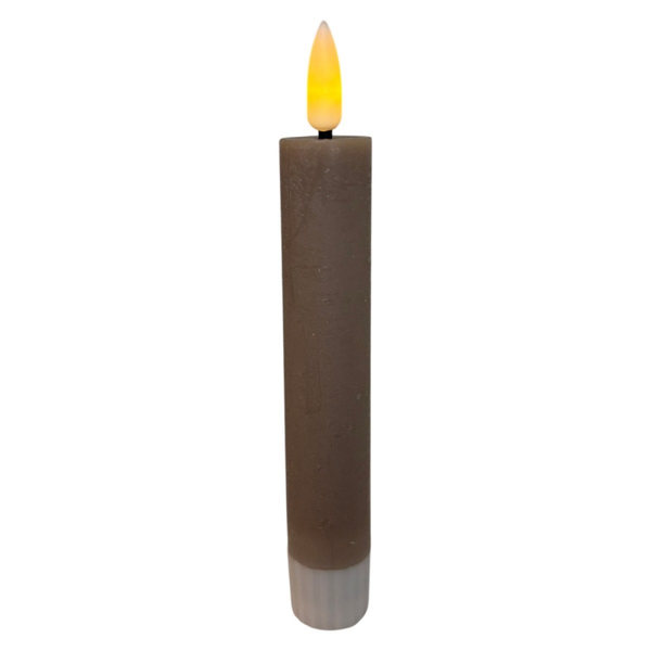 s/2 rechargeable led dinner candle 2.2*12.5cm rustic grey