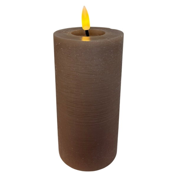 rechargeable led candle 7.5*15cm rustic grey