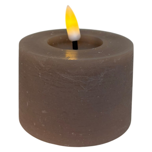 rechargeable led candle 7.5*5cm rustic grey