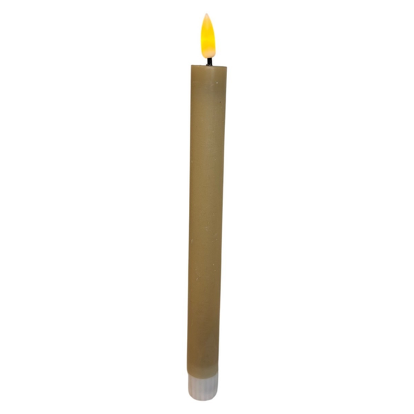 s/2 rechargeable led dinnercandle 2.2*22cm rustic sand