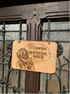 Houten bordje opa