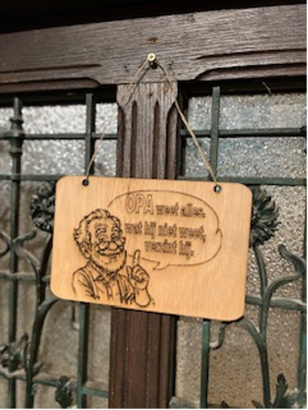 Houten bordje opa