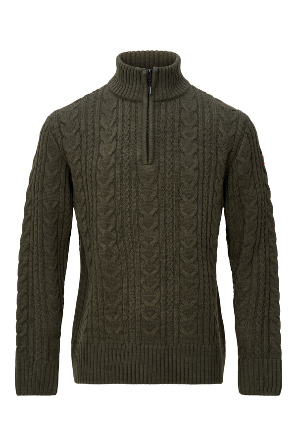 Kol herentrui met halve rits Army Green